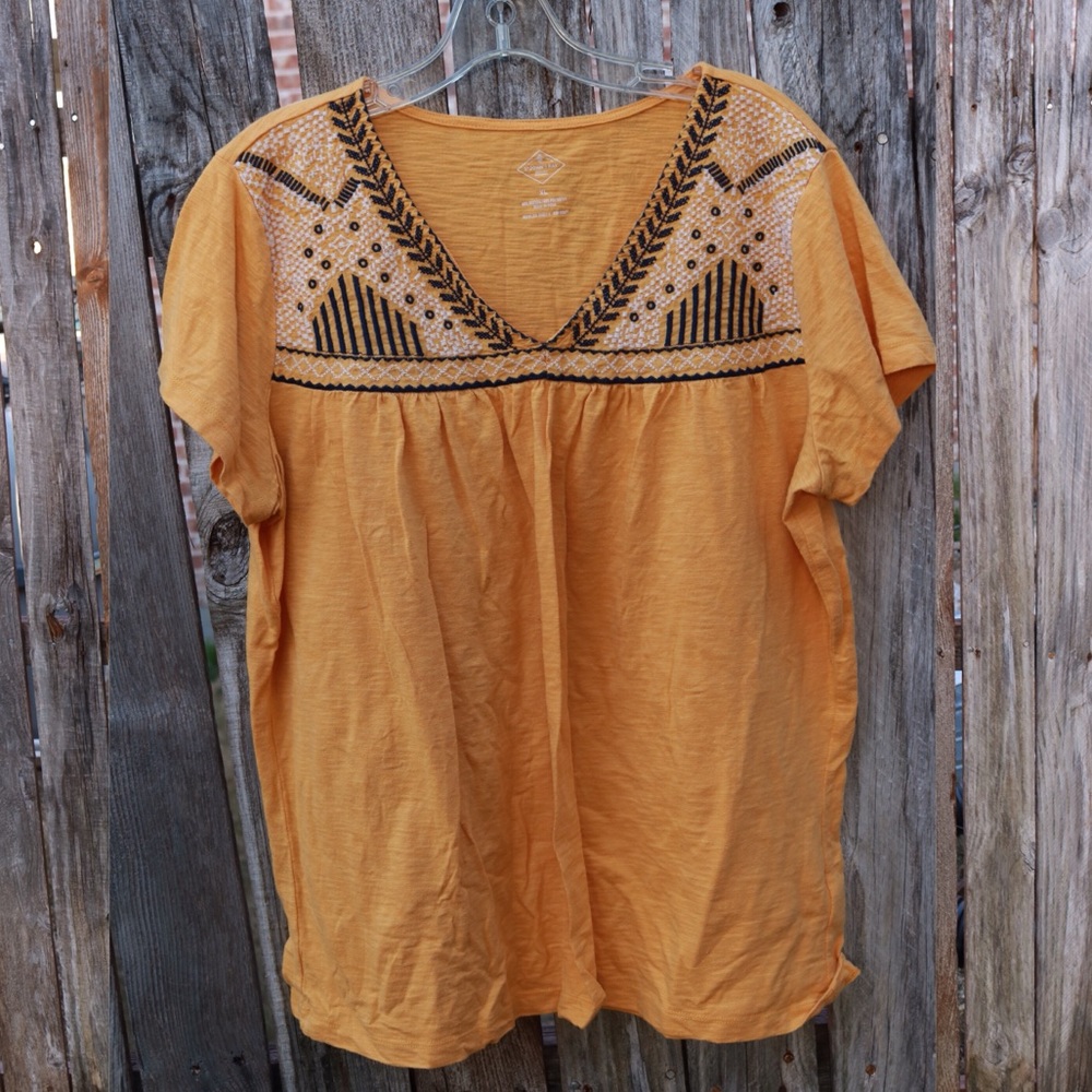 Yellow Embroidered Top